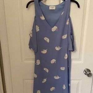Cold Shoulder cat print dress